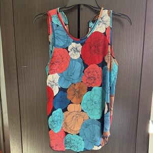 Renee C. Floral Tank Top - Red, Blue, Orange
